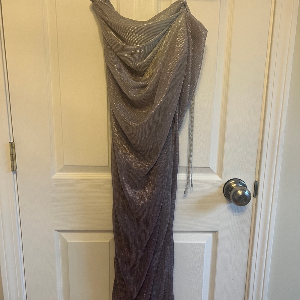 Elegant Silver and Purple Draped skirt